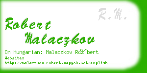 robert malaczkov business card
